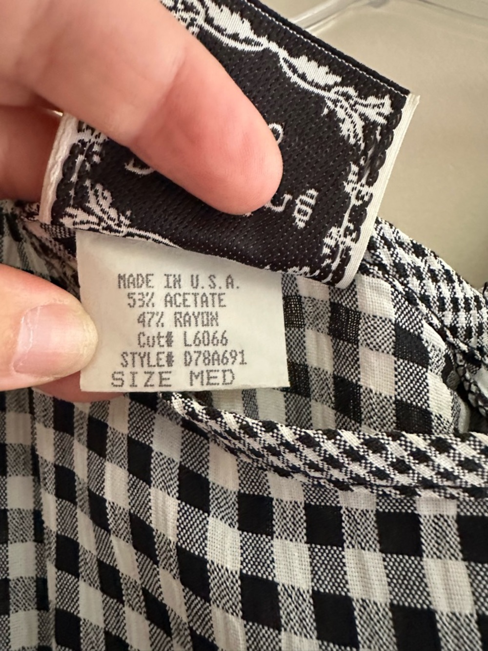 Vintage Clio Black and White Gingham Sleeveless Maxi Dress - Picture 4 of 5